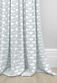 Whaling Around, Shell Grey - Made to Measure Curtains